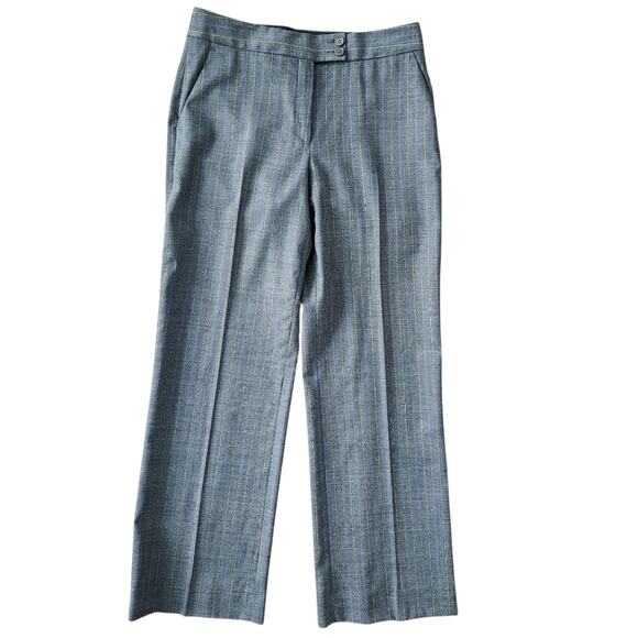 ETRO Wool Striped Pants Grey 42 Office Designer Business Corpcore Girlboss - Picture 1 of 10